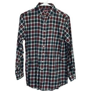 Vineyard Vines Boy’s Whale Long Sleeve Button-Up Plaid Shirt Size L